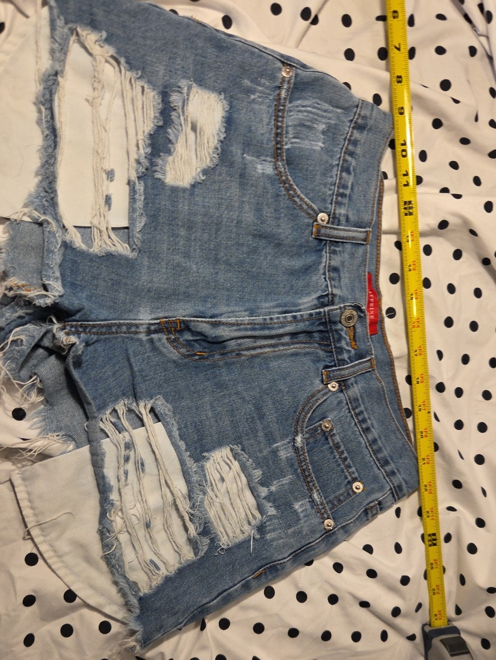 Distressed Light Blue Denim Cutoff Shorts